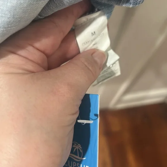 NWT Cupshe Denim V-Neck Mini Dress womens size medium light blue - Picture 6 of 8